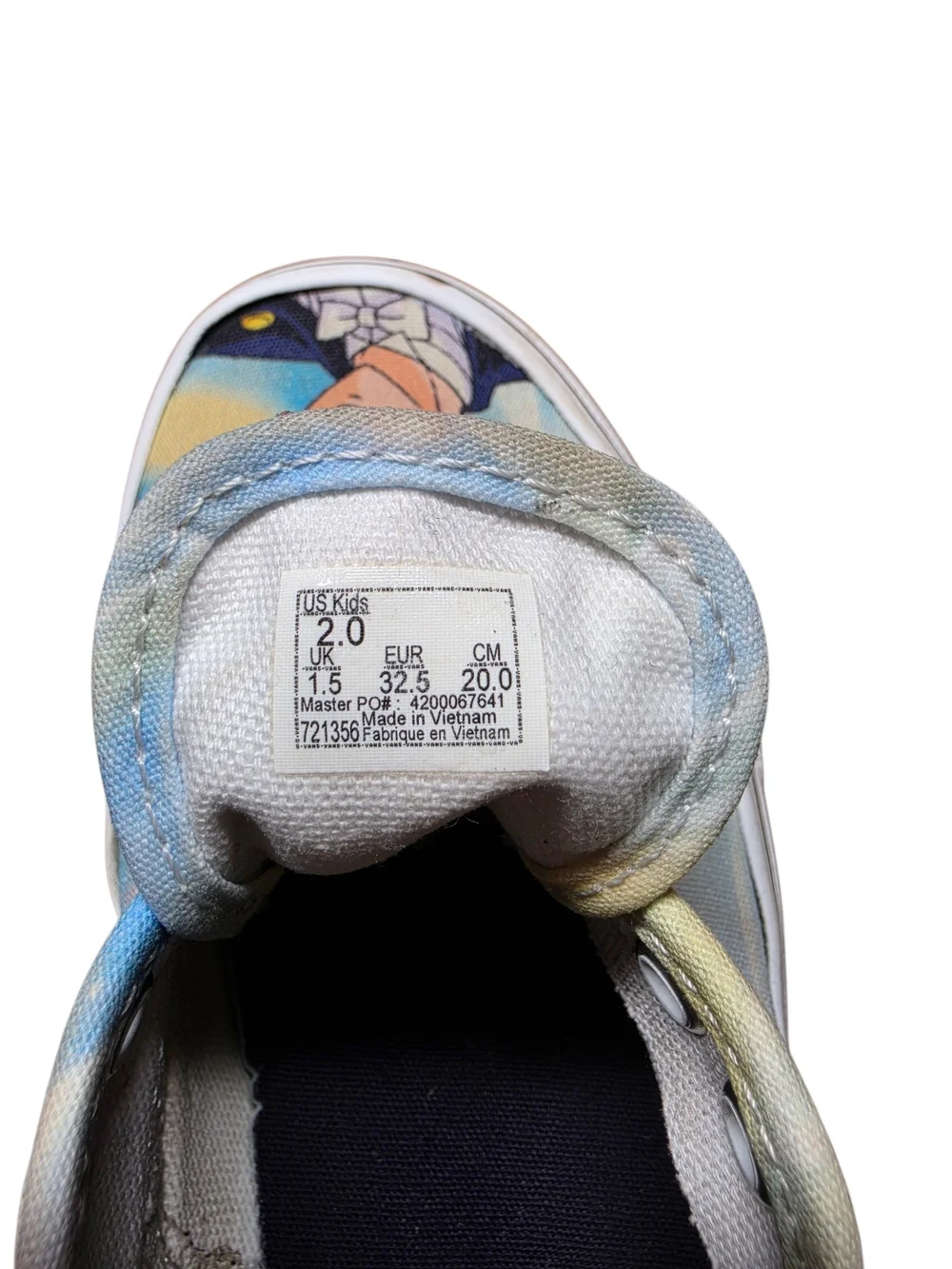 Vans x Sailor Moon Kids Slip-On Shoes Size 2 Anime Canvas Sneakers Youth